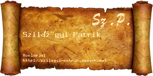 Szilágyi Patrik névjegykártya