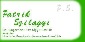 patrik szilagyi business card