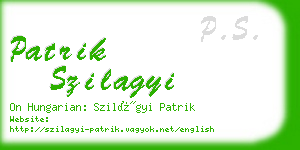 patrik szilagyi business card